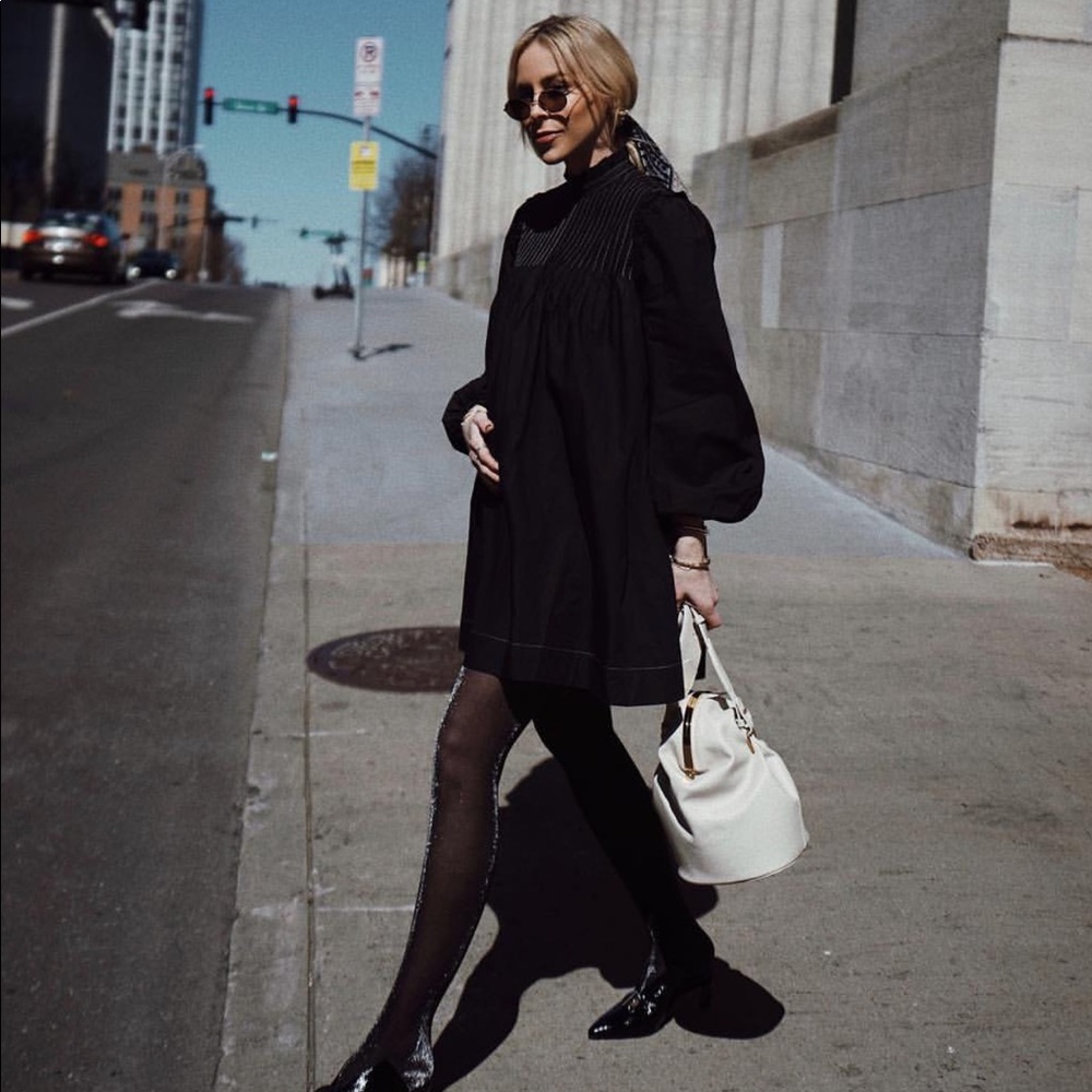 Ganni Black Cotton Dress